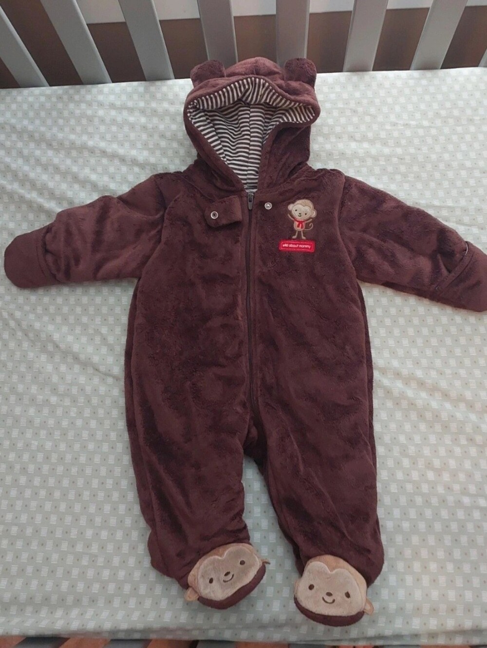 carters monkey plush baby sleeper outfit 0-3 months